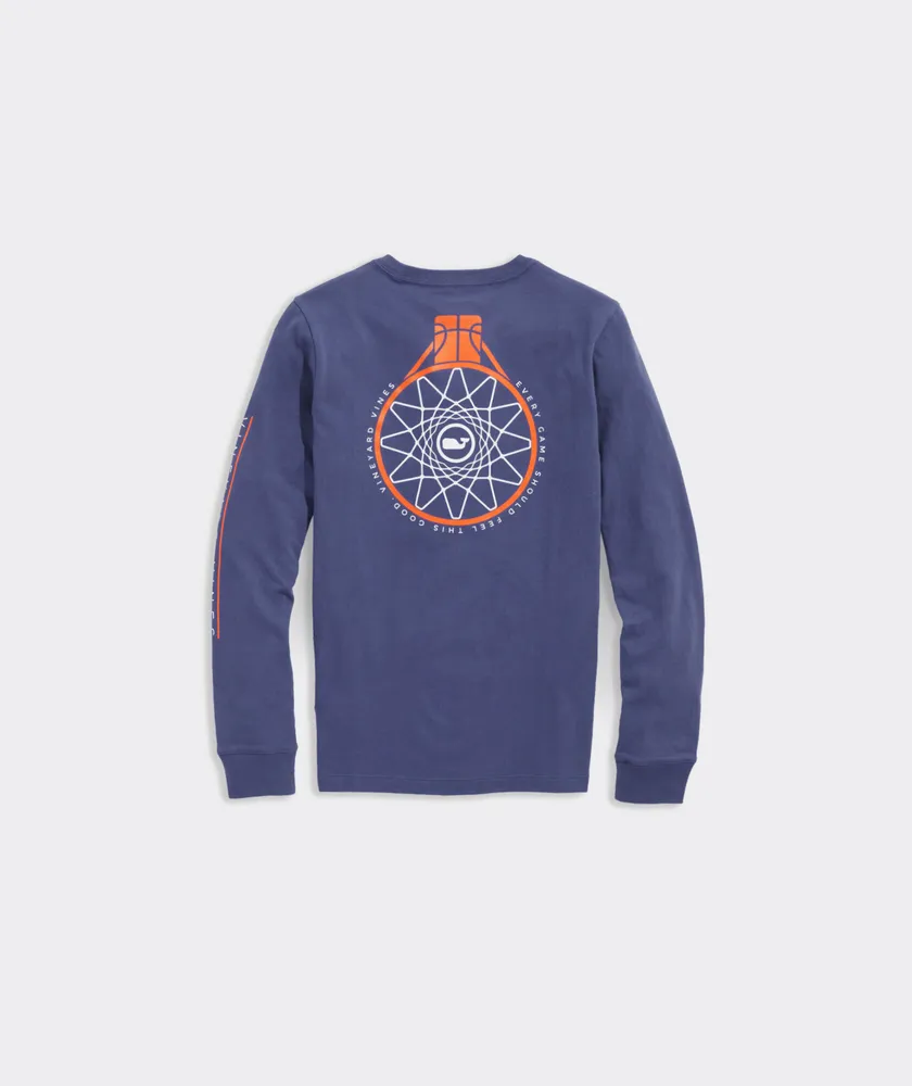 Vineyard Vines Boys Overhead Basketball Hoop Long Sleeve Pocket