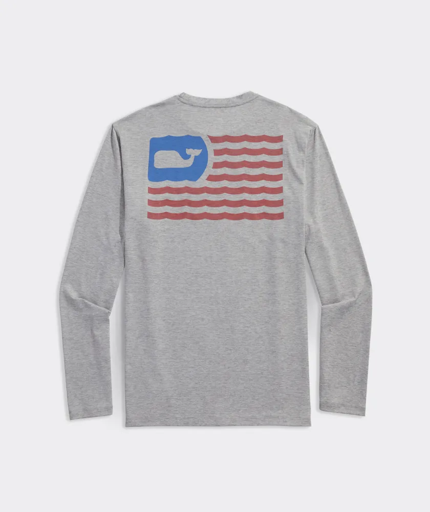 Vineyard Vines Waving Flag Long Sleeve Harbor Performance Tee