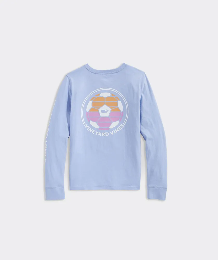 Vineyard Vines Girls Soccer Circle Long Sleeve Pocket Tee The