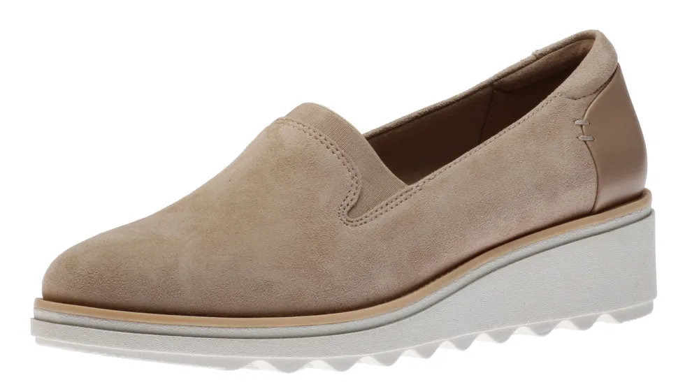 Clarks sharon dolly suede wedge loafer outlet