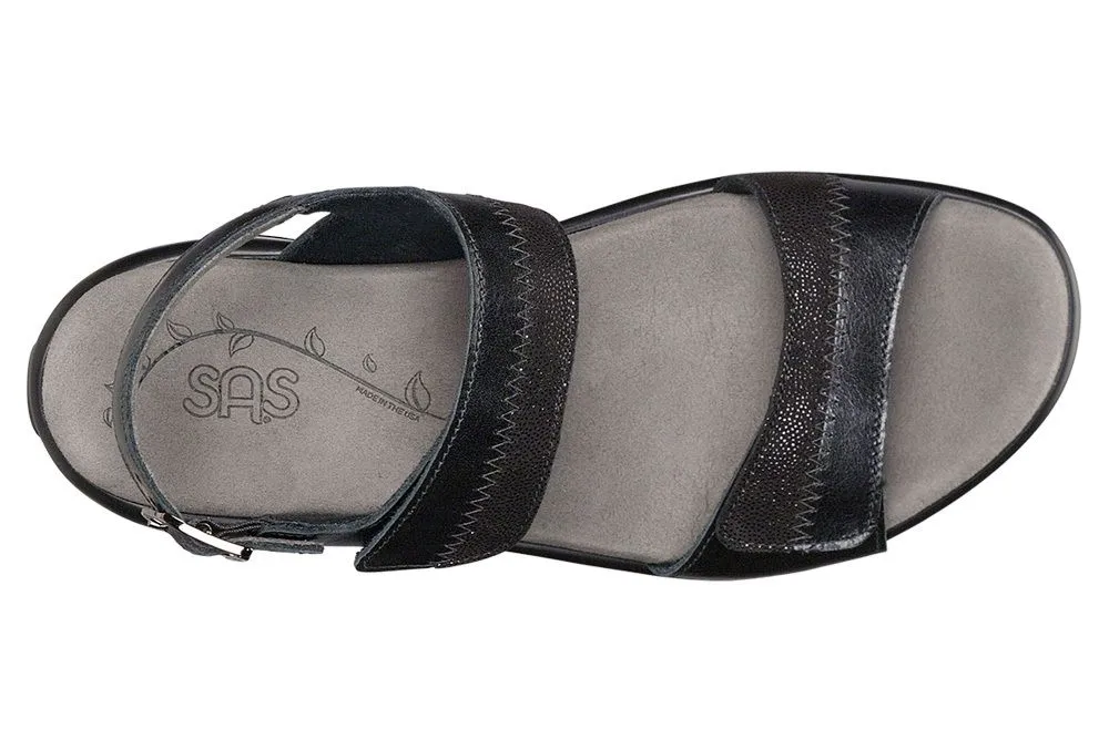 SAS Shoes Nudu Black Midnight Heel Strap Sandal Bramalea City Centre