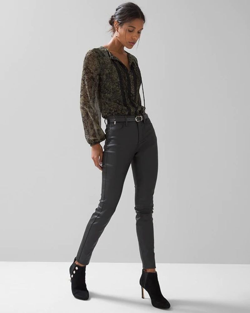 Petite black coated skinny hot sale jeans