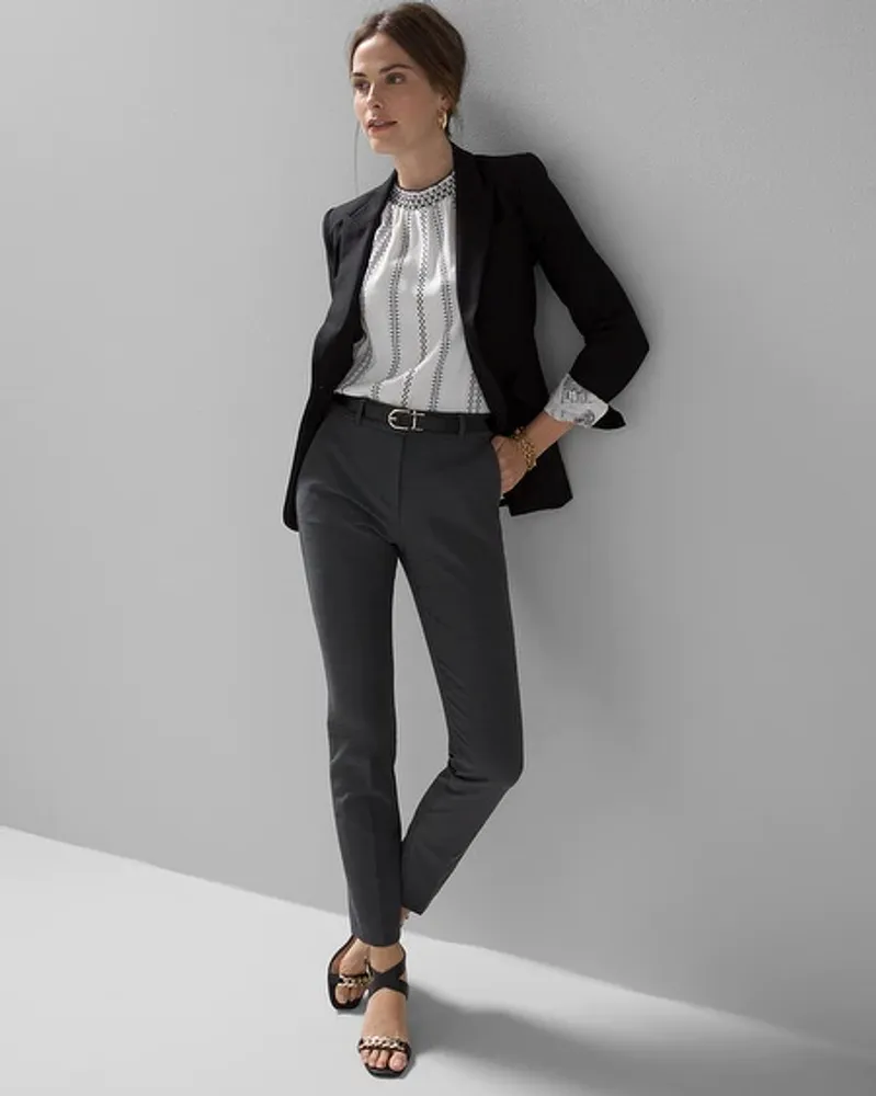 Grey pants sale black jacket womens