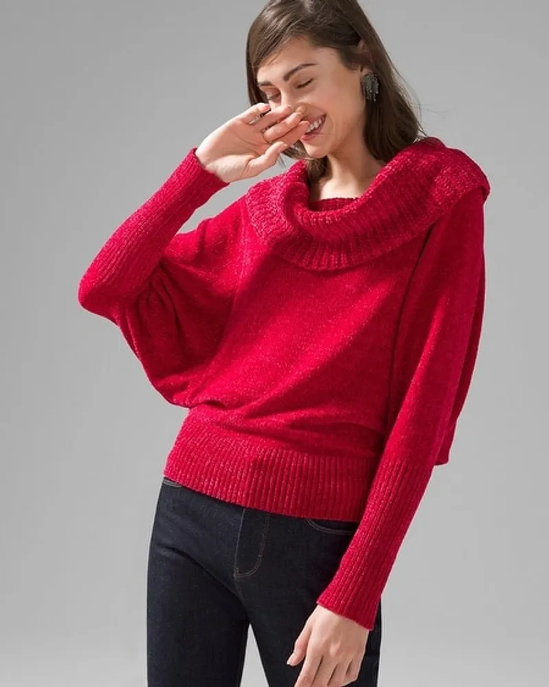 Cowl neck 2025 chenille sweater