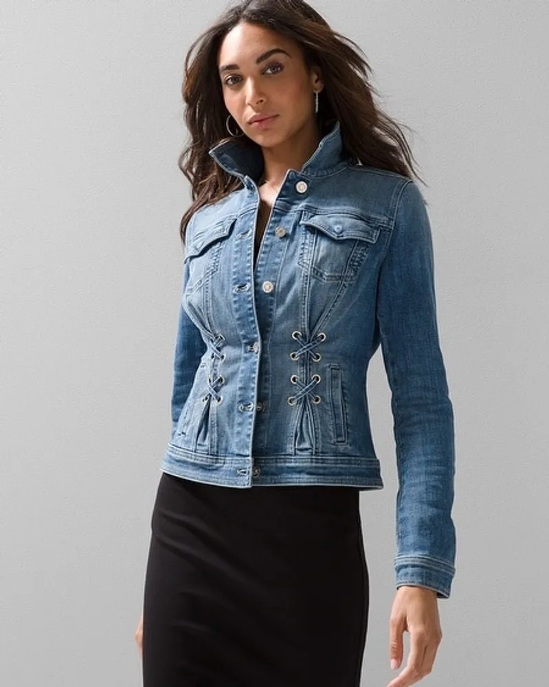 Petite long denim clearance jacket