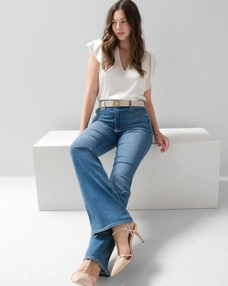 White house black market skinny flare jeans cheap