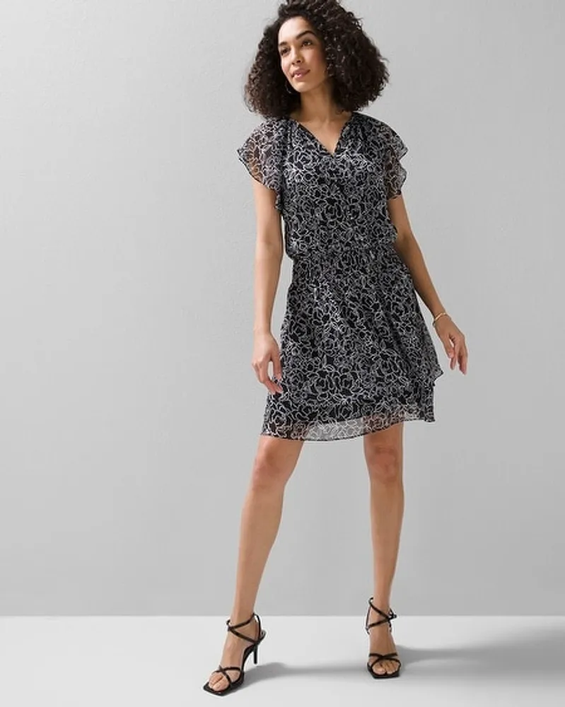 Loft vine flutter outlet wrap dress