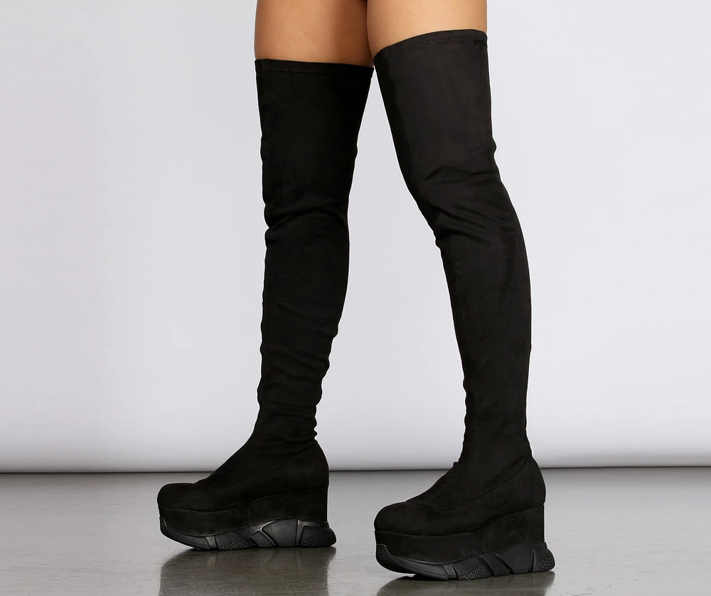 Windsor Trend Alert Thigh High Platform Boots | Hamilton Place