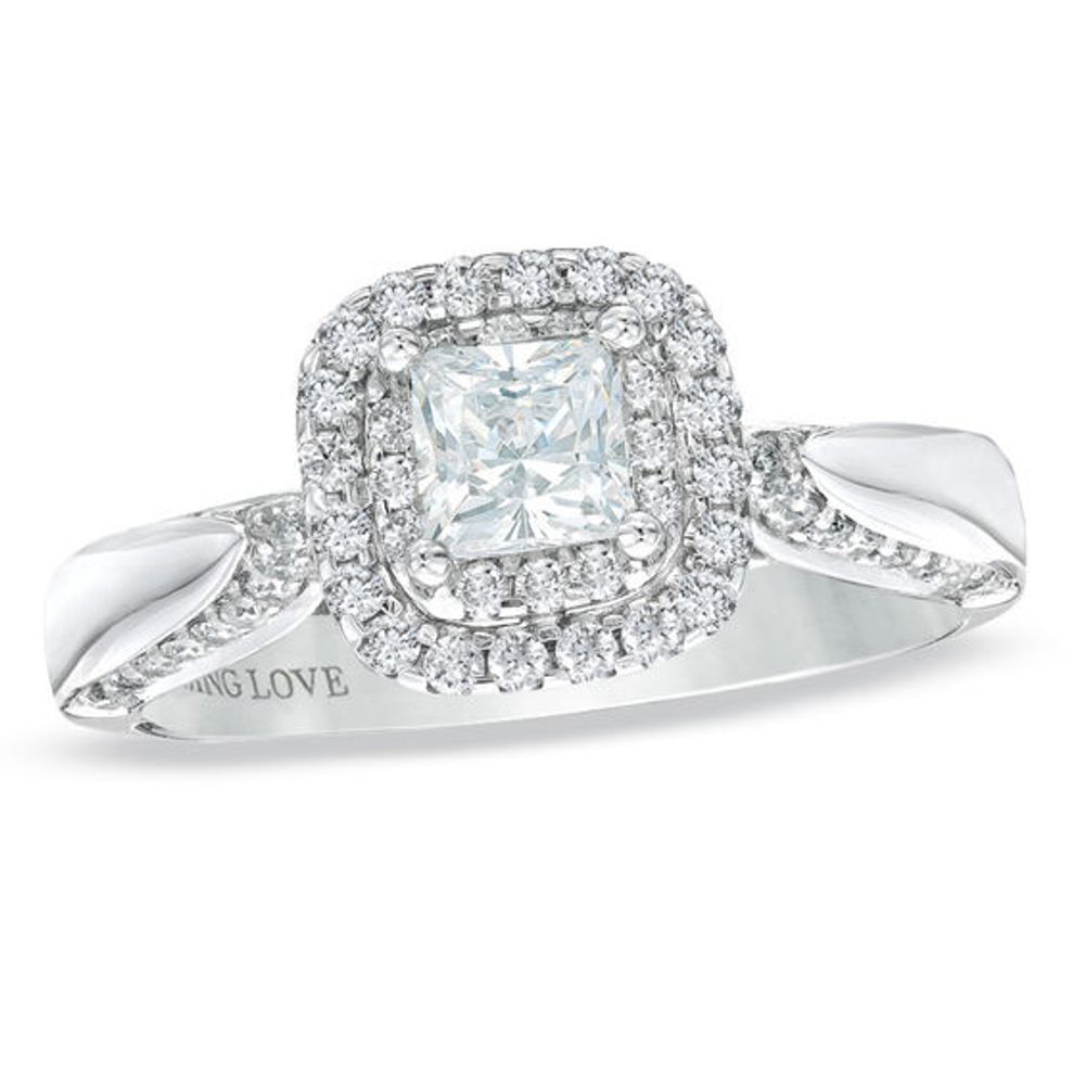 Zales Vera Wang Love Collection 7 8 CT. T.w. Princess Cut Diamond