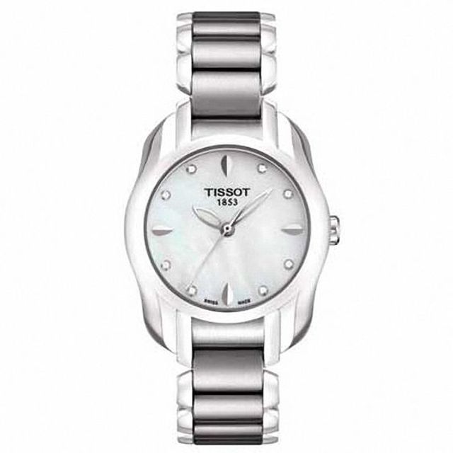 Tissot mother of 2025 pearl diamond watch