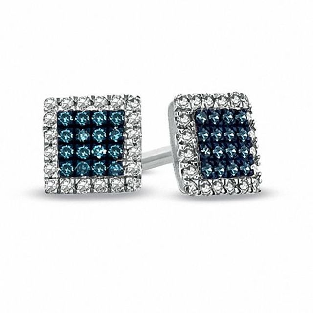 Zales blue diamond 2025 stud earrings