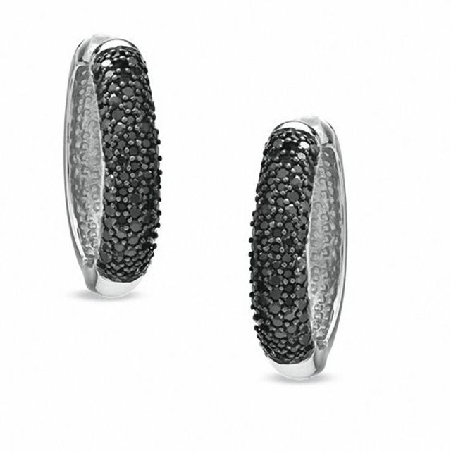 Zales black diamond on sale hoop earrings