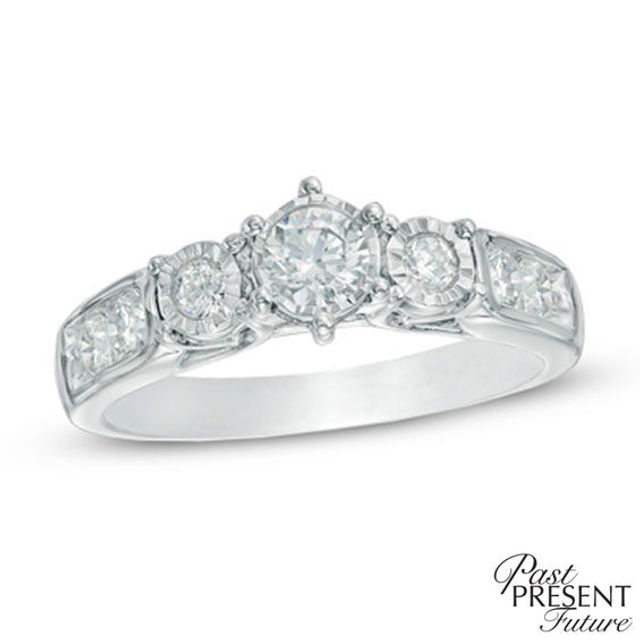 4 carat past on sale present future ring