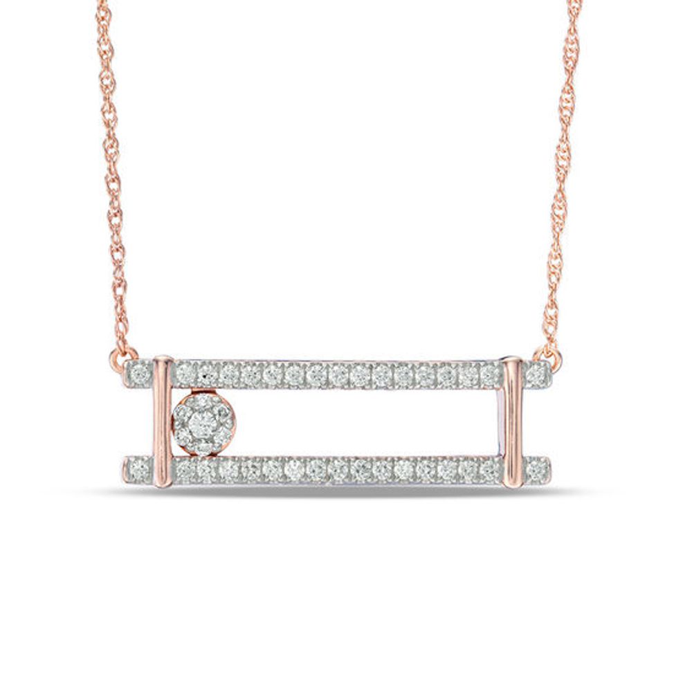 Rose gold diamond hot sale bar necklace