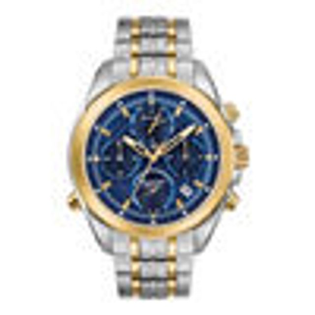 Zales Men s Bulova Precisionist Chronograph Two Tone Watch with