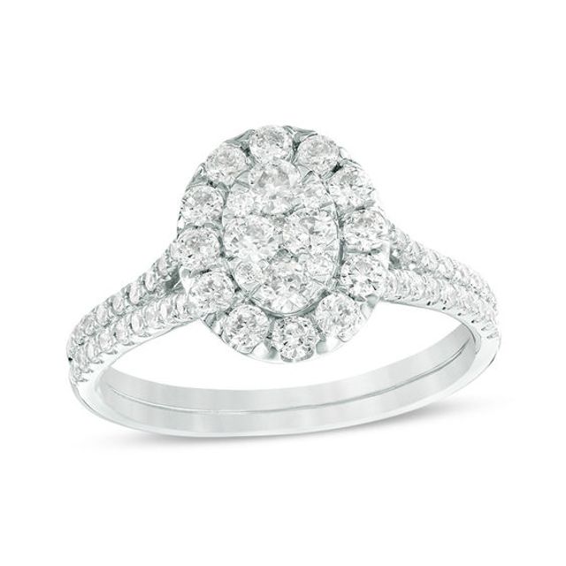 Oval composite shop diamond ring