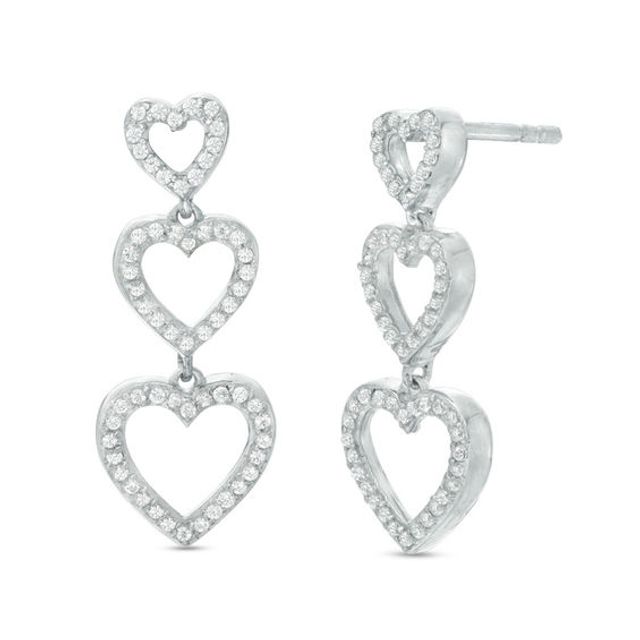 3 heart drop deals earrings