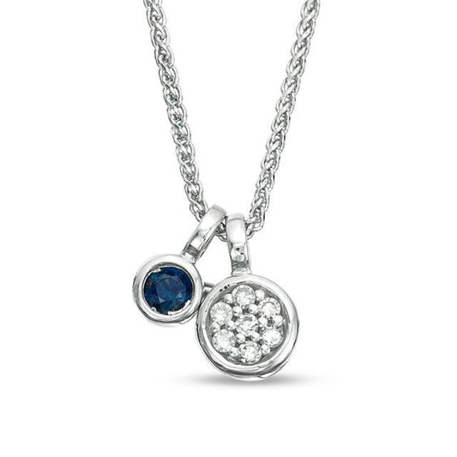 Zales Vera Wang Love Collection Oval Blue Sapphire and 1/10