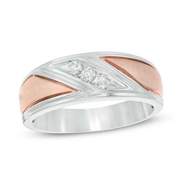 Zales rose gold mens clearance wedding band