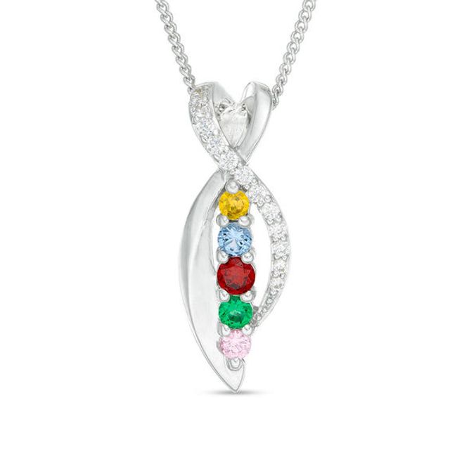 Mothers birthstone necklace 5 shop stones