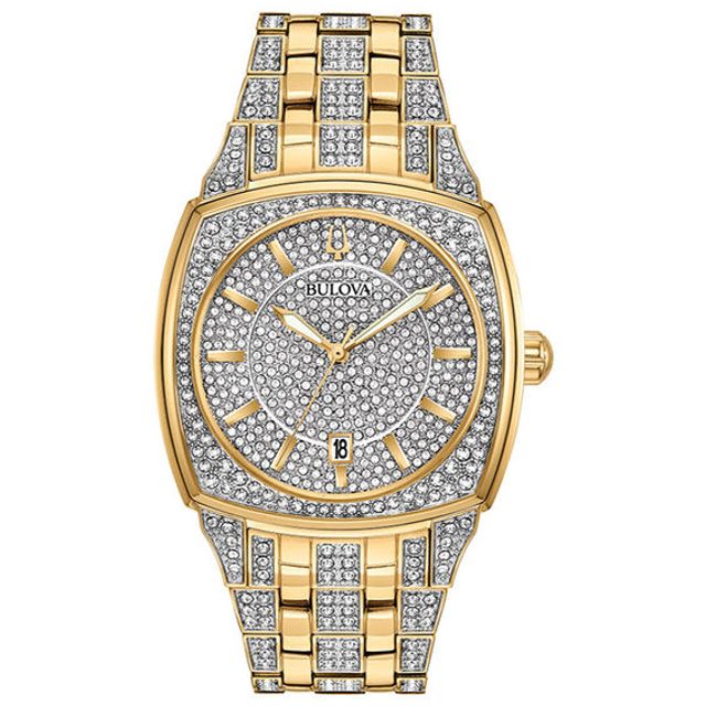 Zales Men's Bulova Octava Crystal Gold-Tone Watch with Zales Men's Bulova Octava Crystal Gold-Tone Watch with