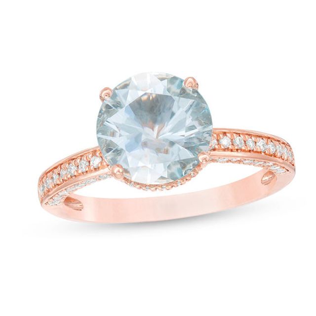 Zales aquamarine rose gold outlet ring