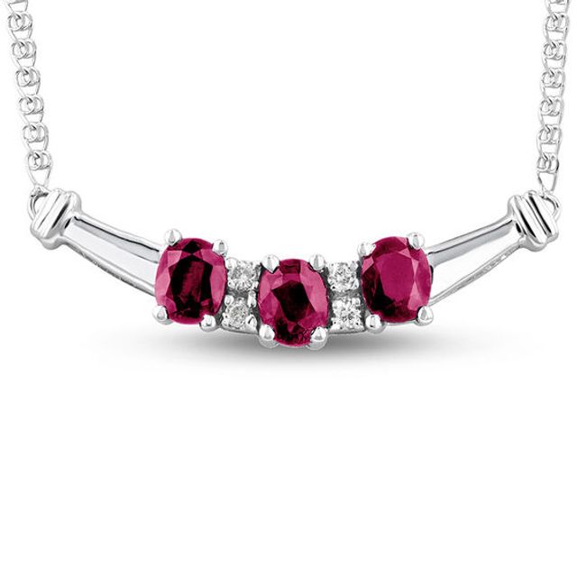 Ruby bar clearance necklace