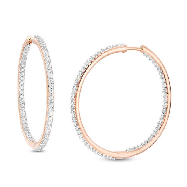 Zales rose gold hoop on sale earrings