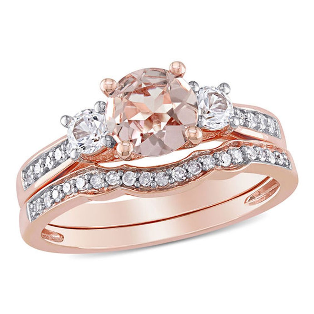 Lab created white deals sapphire rose gold