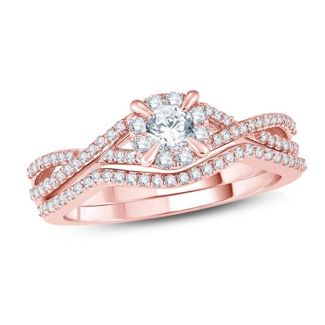 Zales rose gold on sale wedding rings